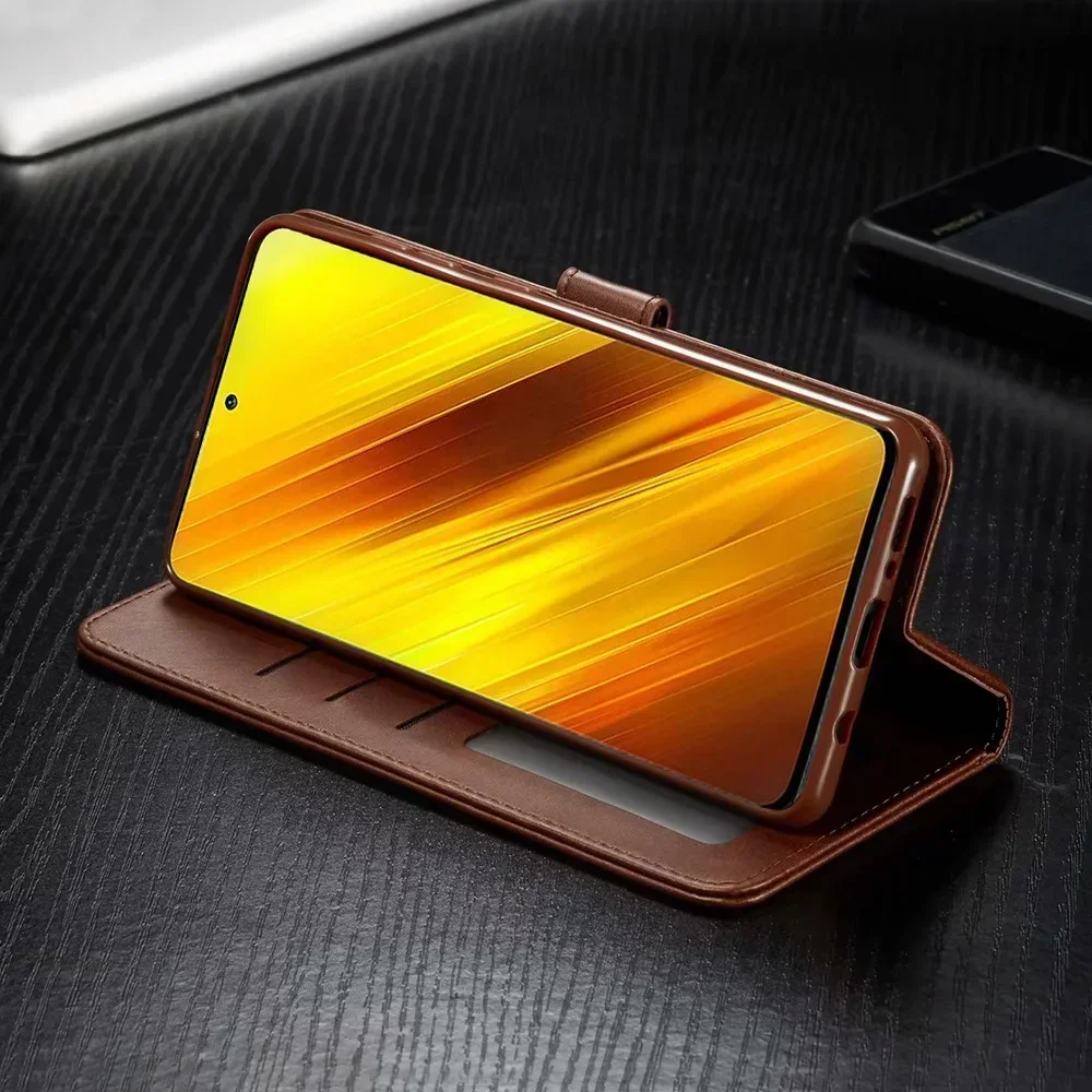 Leather Wallet Case for Xiaomi Poco F3 X3 X4 X5 M4 pro 14T 13T Pro NFC Flip Cover Redmi Note 12 11 11S 10S 9s 9 8 7 9T 9A 8T image 3
