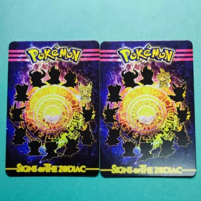12Pcs/set PTCG Pokemon DIY Card Cosplay Costume Play Pikachu Warrior Gold Stamp Color Flash Anime Collection Card Toy Gift