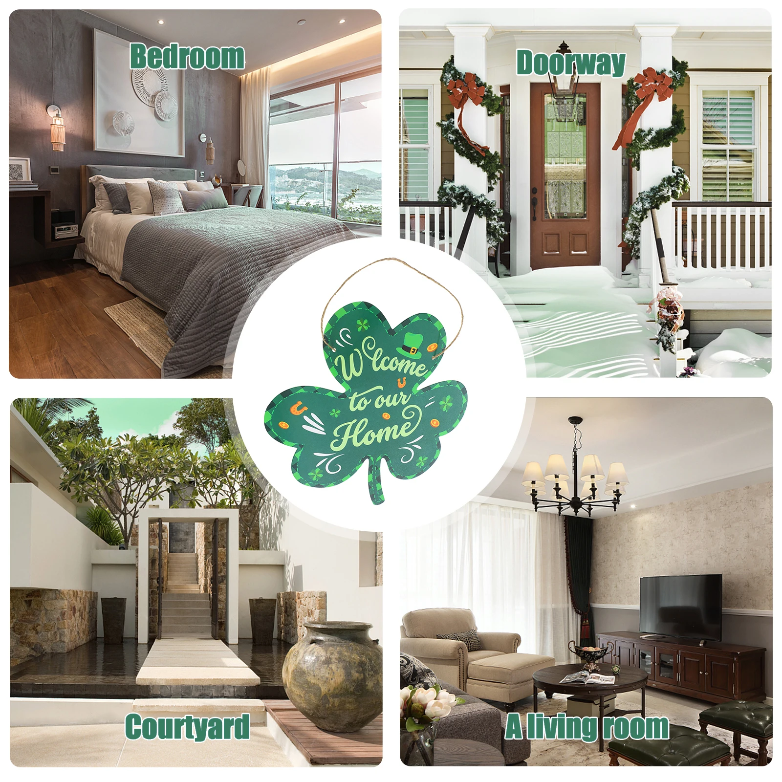

Irish Festival Lucky Shamrock Door Sign Decorations Saint Patrick's Day Party Supplies Hanging naments Holiday Home Decor Indoor