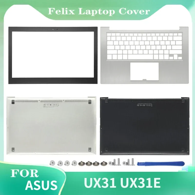 

NEW Laptop Case For ASUS UX31 UX31E Front Bezel/Palmrest/Bottom Case Upper Top Back Cover Silver/Black