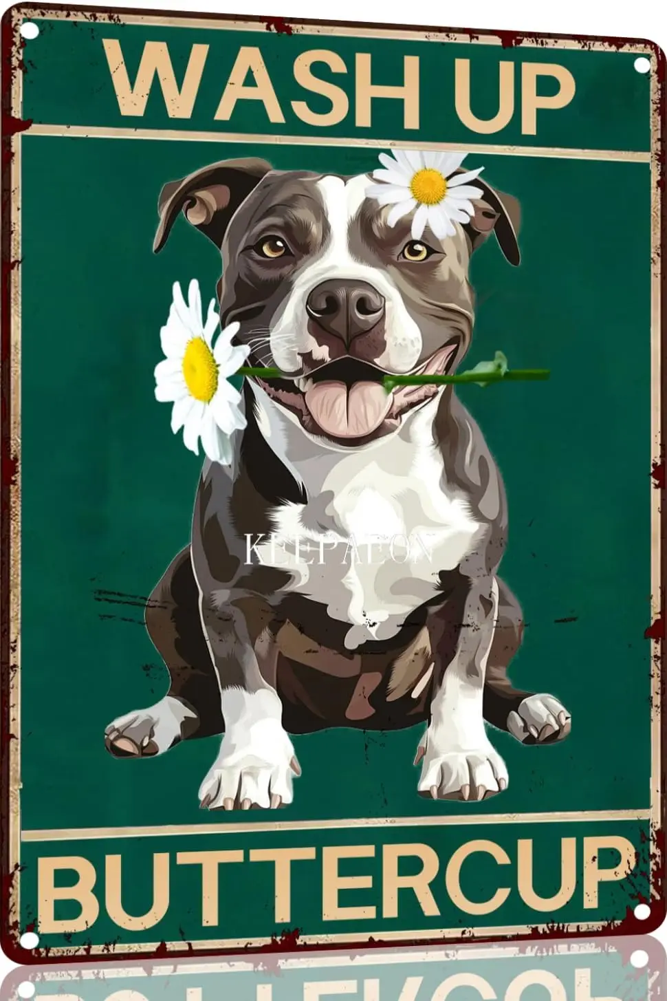 PitBull Dog Wash Up Buttercup Vintage Aluminum Metal Poster Sign Decor Tin For Cafe Home Retro Club Bar Bathroom Post