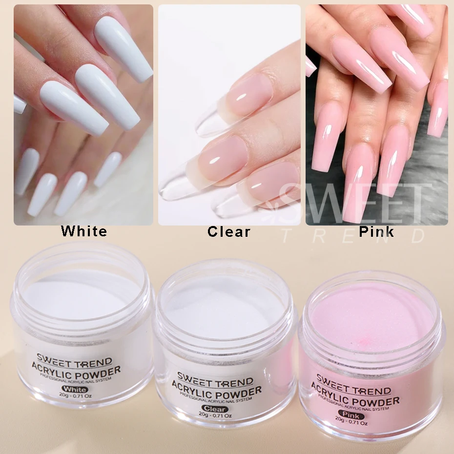 60ml 크리스탈 액체 60g 아크릴 파우더 세트 핑크 화이트 투명 조각 크리스탈 폴리머 아크릴 파우더 확장 매니큐어