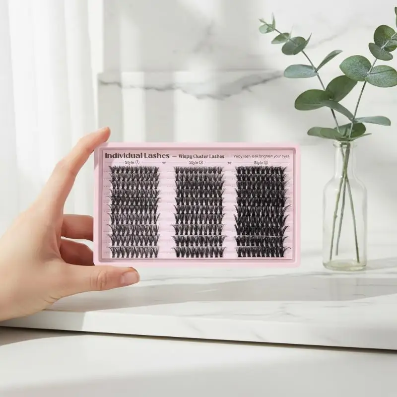 

*Lash Extension Kit Spikes Lash Individuals 30/40/80D Volume Eyelash Clusters D-Curl Lash Clusters 10-18MM DIY Eyelash Extension