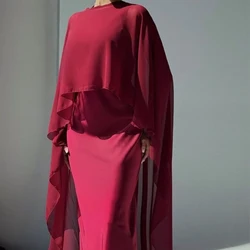 2025 Fashion Multi-color Slim Long Dress Party Outfit New Spring Casual Banquet Suit Elegant O Neck Shawl Women's Two Piece Set