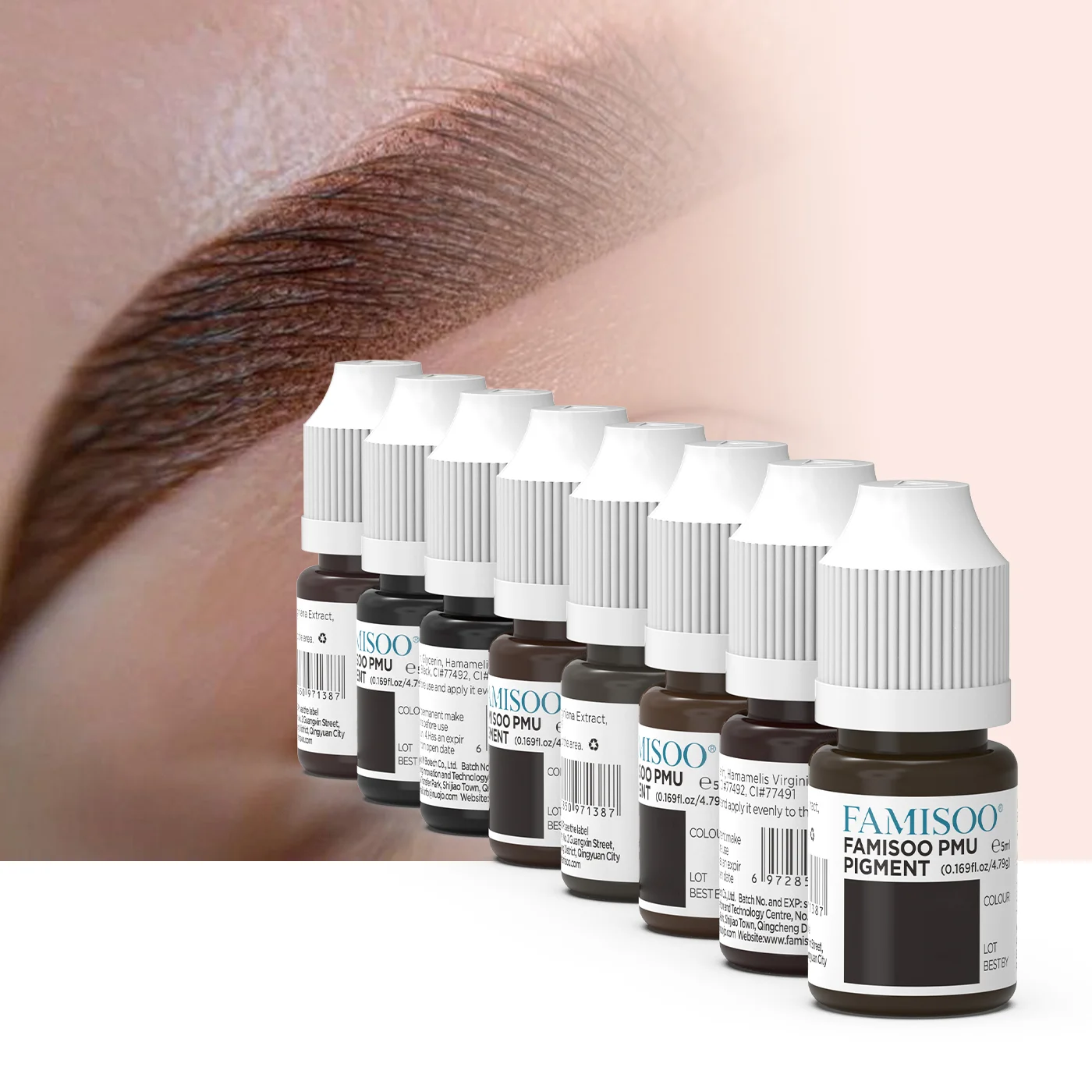

FAMISOO 5ML Eyebrows Ink Permanent Makeup Tattoo Eyebrows Eyeliners Pigments Tattoo Long Lasting Vivid Color Tattoo Supplies