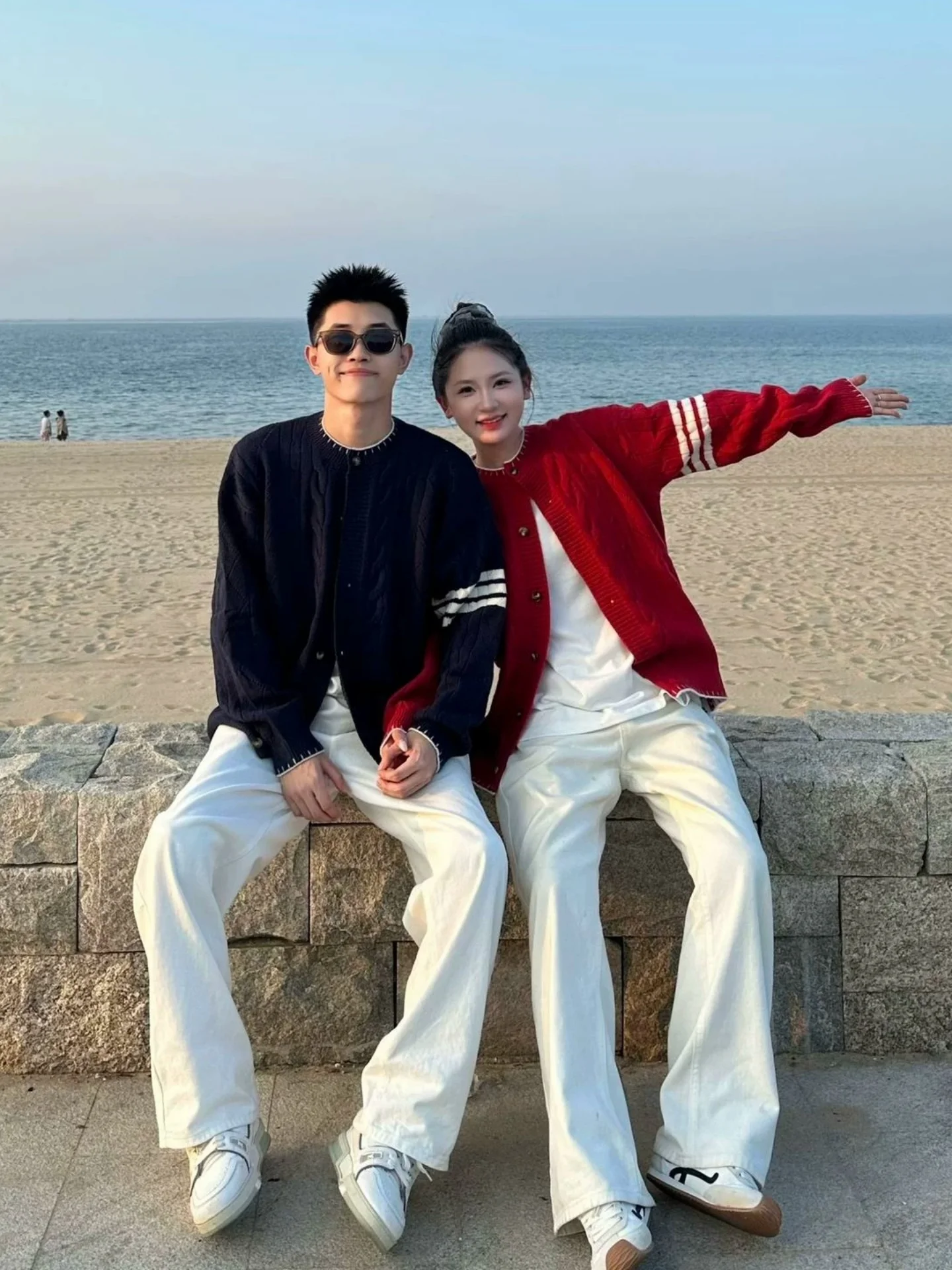 Laid-back Autumn Winter Knitted Sweater Men Women High End Korean Style Simple Stripes Vintage Open Cardigan Warmth Youthful
