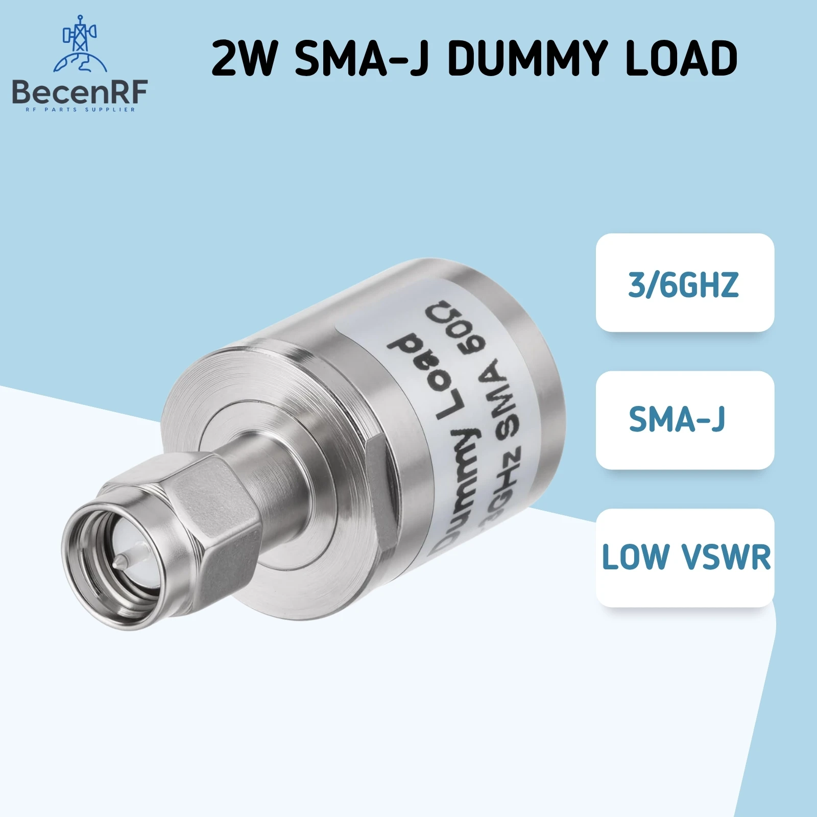 BECEN RF 2W SMA RF Terminator 50ohm  3Ghz 6Ghz RF Dummy Load Termination SMA Connectors