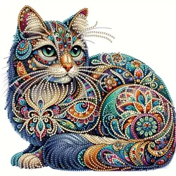 GATYZTORY 5D DIY Diamond Painting Special Shape Crystal Round Diamond Embroidery Rhinestone Cross Stitch Cat For Home Decors