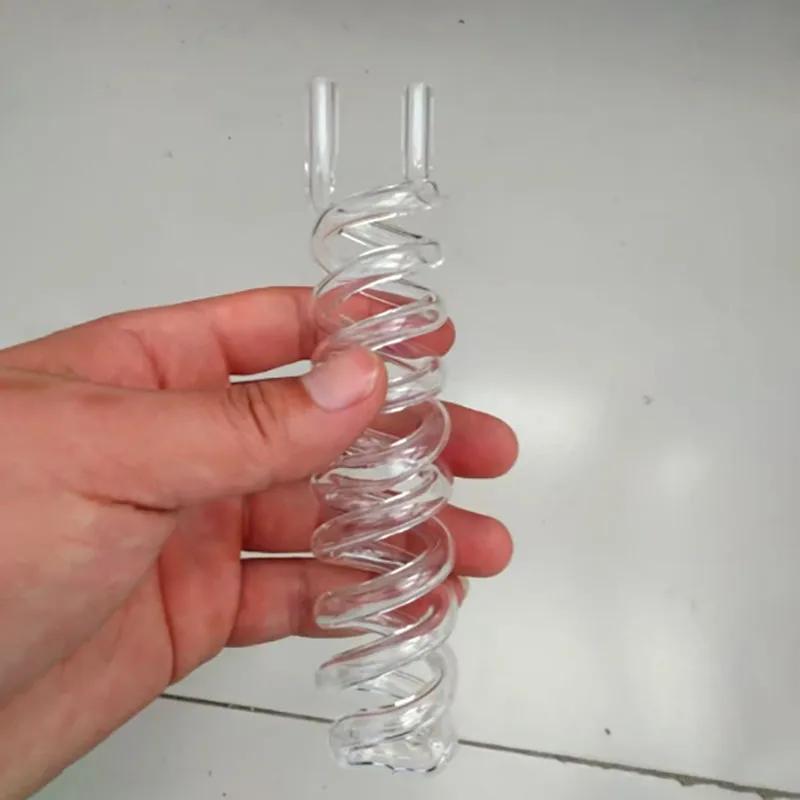 Double helical duct helical condensation duct serpentine duct model virus model spring glass tube diameter 34 mm interface 8 mm