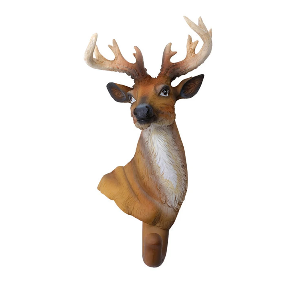 

Deer Head Wall Hook Single Hanger Rustic Coat Hat Decorative Shape Heavy Duty Home Office Coffee Shop Wall Mount Storage