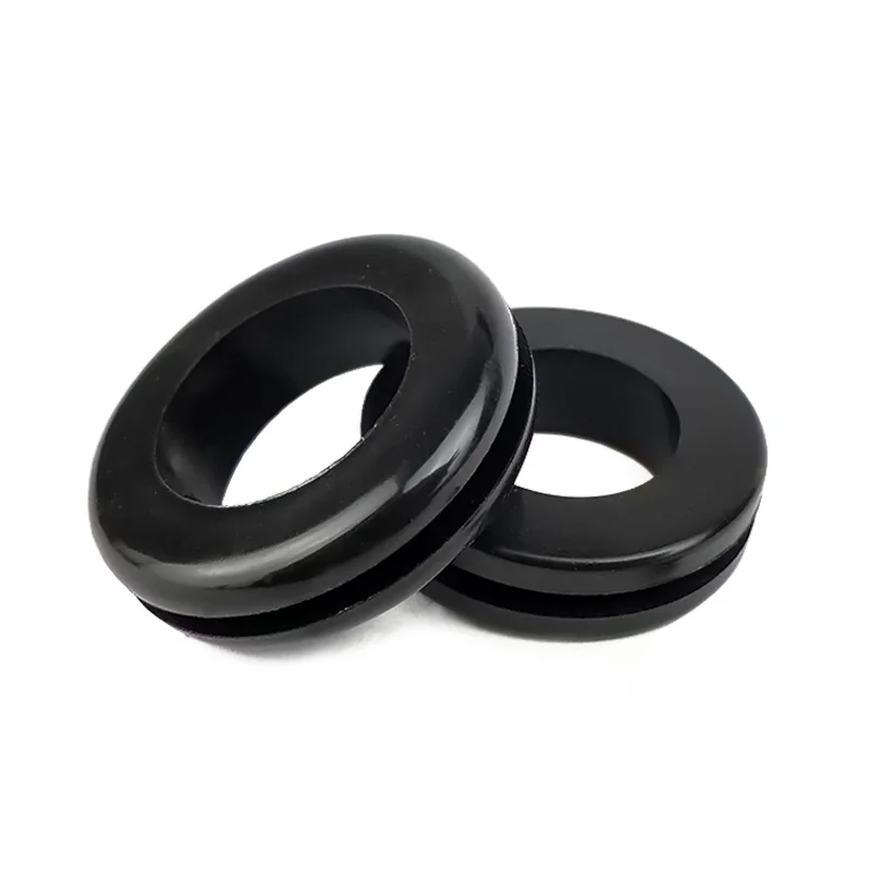 Grommets de fiação de borracha preta, bobina dupla face, O-Ring, anel de vedação, ID, 3-22mm