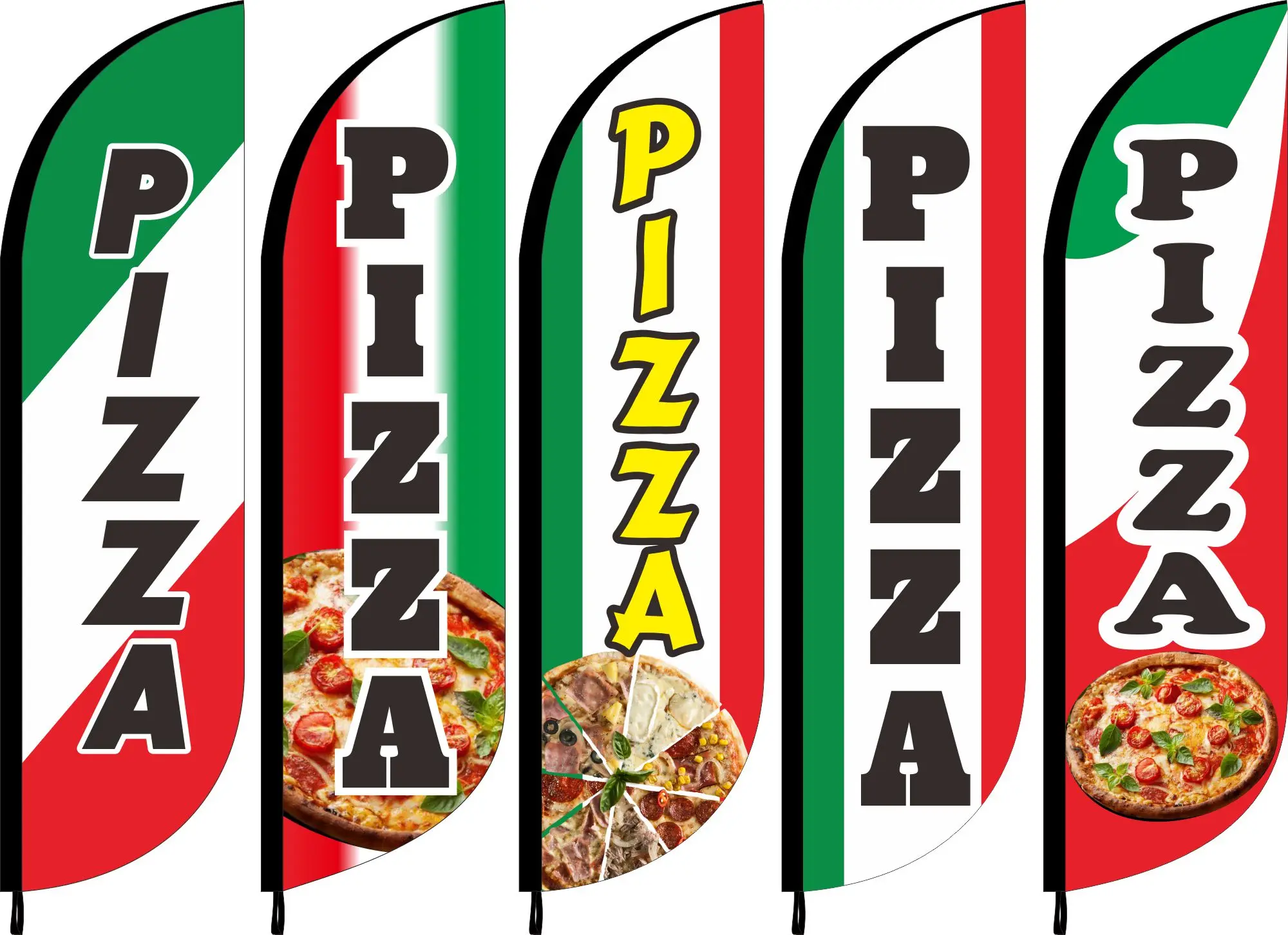 

Pizza Feather Flag Beach Banner Hamburg Hot Dog Fries Milk Shake Sandwich Ice Cream Popcorn Cafe Snack Fast Food, Custom Print