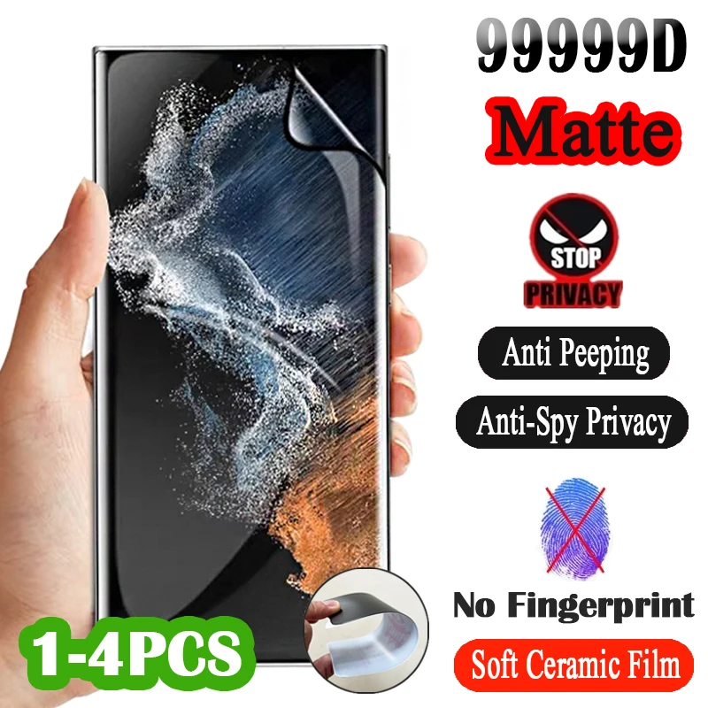 Matte Ceramic Film Anti-spy Privacy Screen Protectors For Samsung Galaxy S20 FE S22 Ultra S21 S23 Plus No Fingerprint  Not Glass