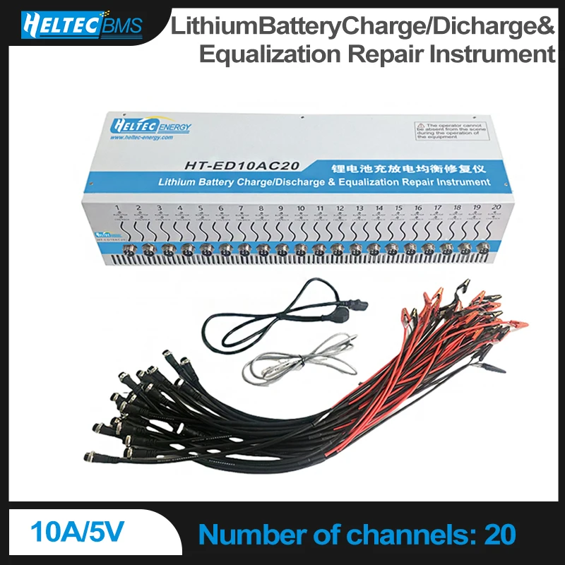 Heltec Battery Charge Discharge Tester Equalizer Capacity Load Tester 10A 20 Channel Battery Analyzer Repair Machine