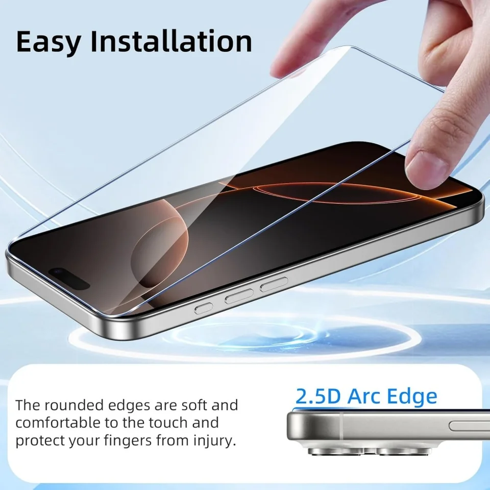 1~5 Piezas Vidrio Templado HD para iPhone 18 16 17 Pro Max 17e 16e 15 14 13 12 Película Protectora para iPhone 11 13 Mini Vidrio 3