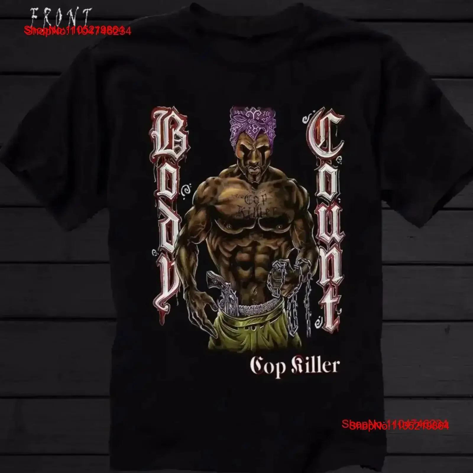 الجسم عدد الشرطي القاتل تي شيرت القطن الأسود الرجال حجم S إلى 5XL خمر غسلها موضة لينة تنوعا امتدت عادية خمر #1