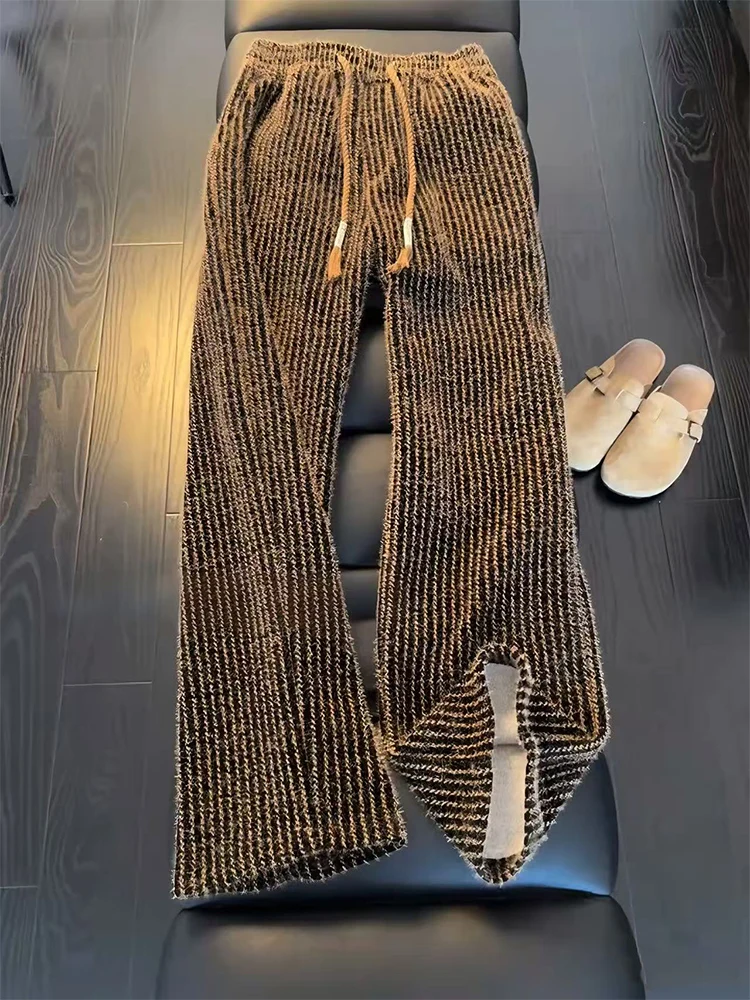 

Новые мужские брюки из золотистого бархата в стиле Old Money, прямого кроя, для осени и зимы, коллекция 2025 года, дизайнерская ретро-модель