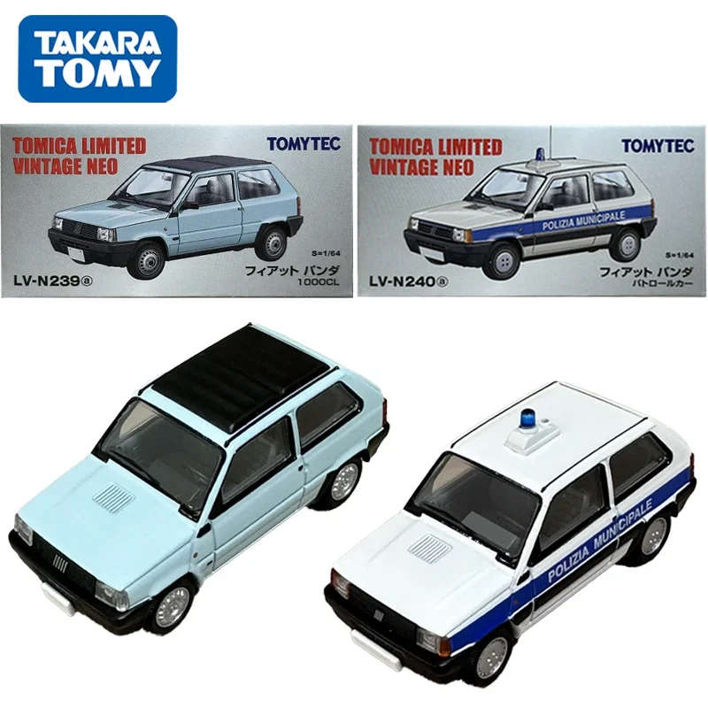 

ania TAKARA TOMY TOMYTEC Tomica 1/64 TLV-N239a TLV-N240a FIAT Panda1000CL POLIZIA MUNICIPALE, игрушечный двигатель из сплава, литая под давлением металлическая модель, подарок