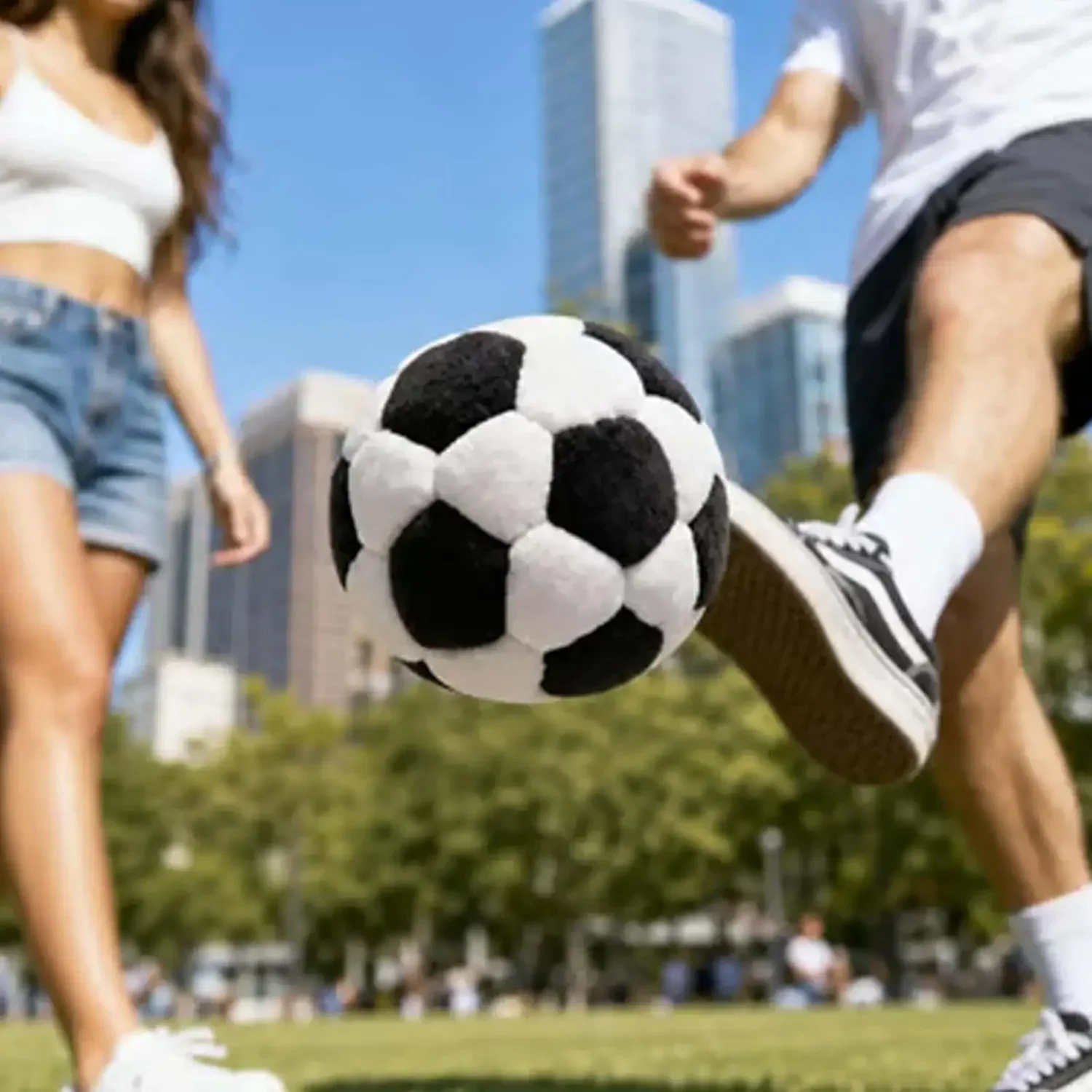 Soft Handmade Footbag Sacks Soccer Design Colorful Crochet Footbag Handmade Knitted Bean Bag for Playground Activities - view 4