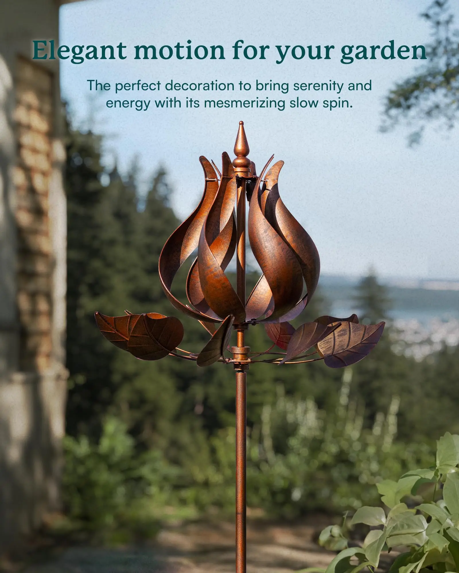 Wind Spinners Outdoor - Large Tulip Metal Wind Spinners with Stake, Garden Windmill Yard Spinner Lawn Decor (24