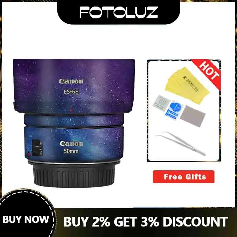 

Canon EF 50 мм F1.8 объектив кожи камеры наклейка на объектив наклейка обертка защитная пленка чехол против царапин водонепроницаемый