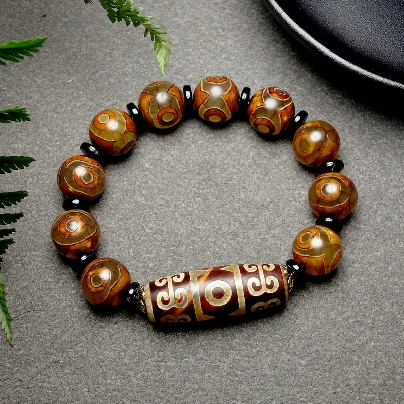 

Retro Dzi Bead Pattern Bracelet, Men's and Women's Fashion Bracelet