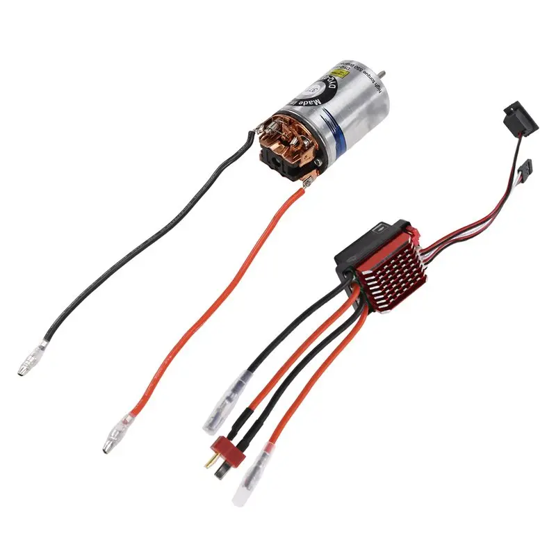 WOWFU-High Voltage ESC 320A T Plug Set 550 37T Waterproof Brushed Motor For 1/10 RC Crawler SCX10 D90 Traxas Axial Tamiya