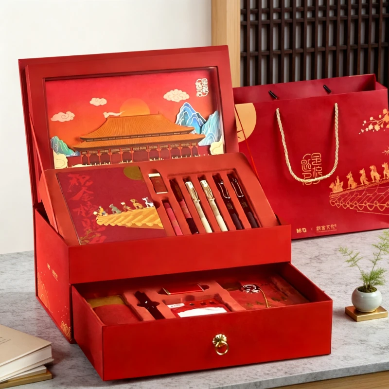 22 Piece Student Stationery Gift Set with Gel Pens, Pencils, Fountain Pen and Notebook, Quick Dry Ink, Quiet Click, Soft Grip