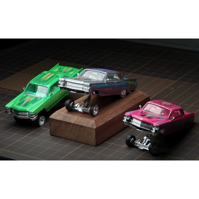 97M 1/64 Scale 1964 Coupe DeVille LowRider Jumping Car Alloy Collectible Model