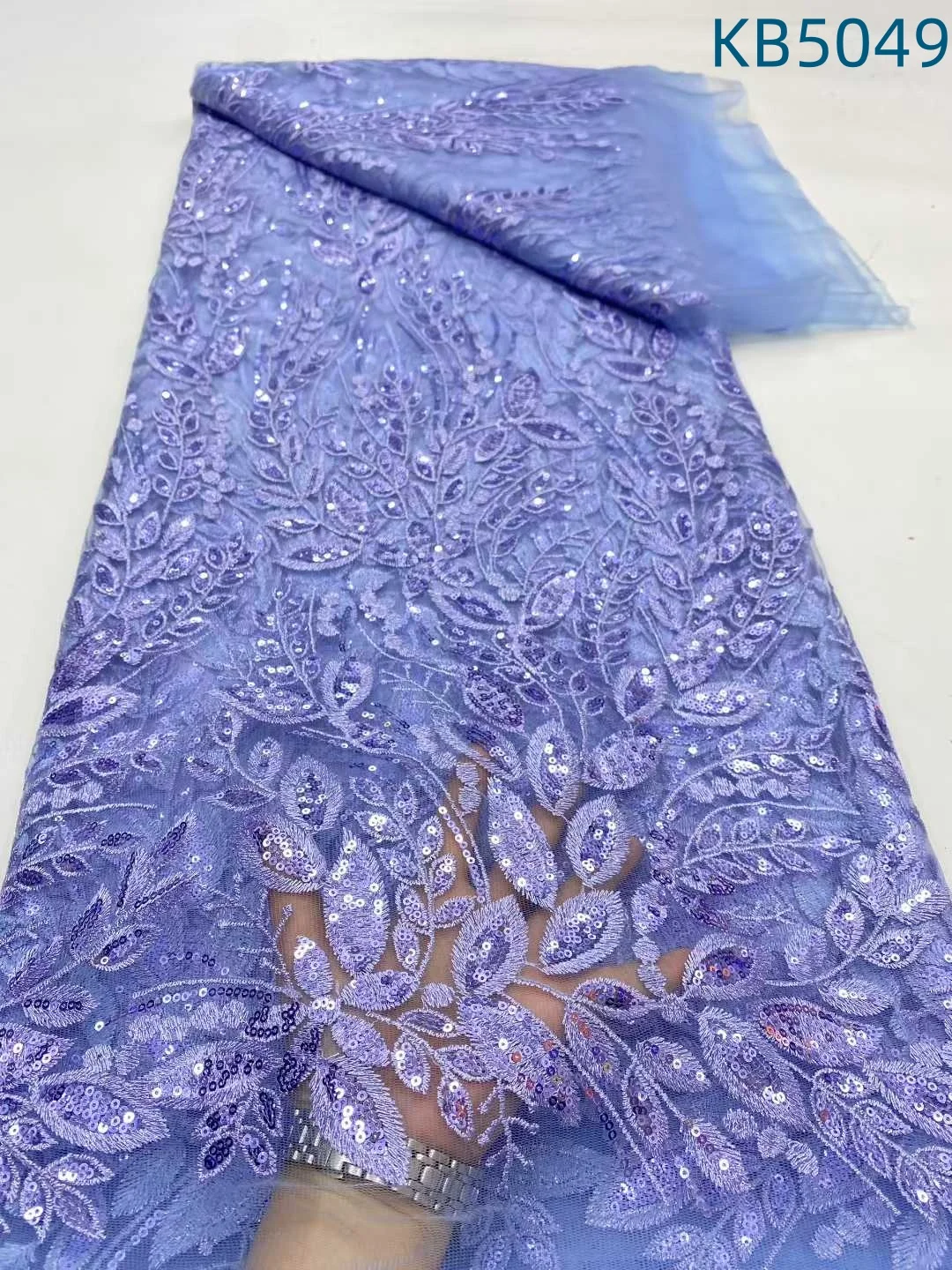 

Nigerian Lace Fabrics 2025 Purple Bridal Lace Fabric Magenta Beaded Lace Fabrics With Sequence For Wedding Party Dresses KB5049
