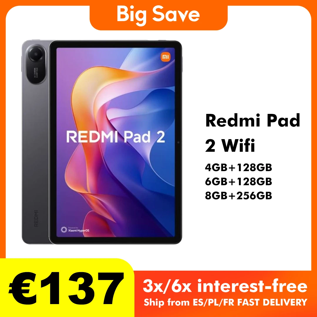 Xiaomi Redmi Pad 2 128 Go/256 Go WIFI 11" Écran 2,5 K Batterie 9000 mAh Tablette PC