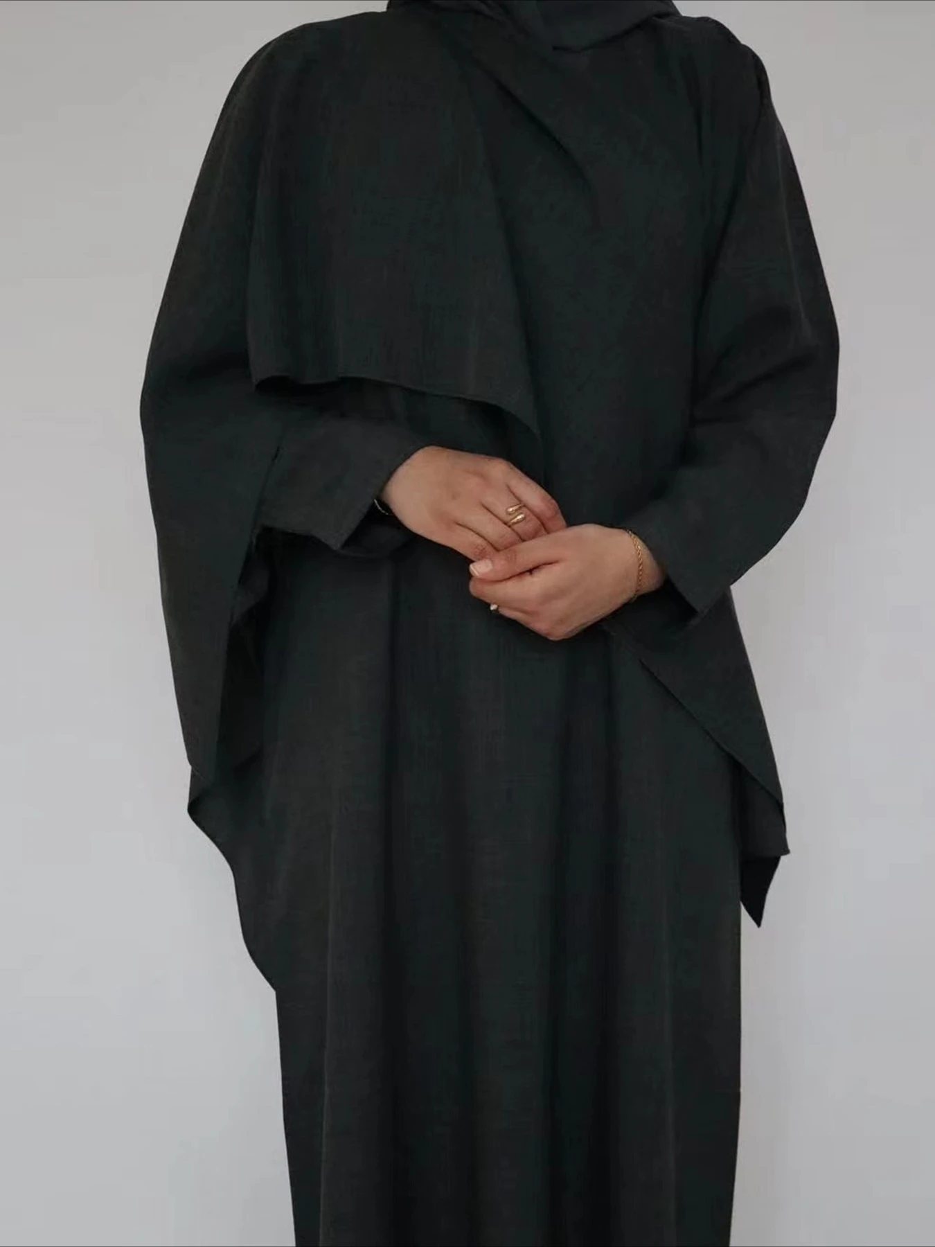 فستان حفلة عيد وشاح المرأة المسلمة 2 قطعة مجموعة طويلة الأكمام جلابية رمضان فساتين طويلة Vestidos Largos قفطان عربي رداء طويل #3