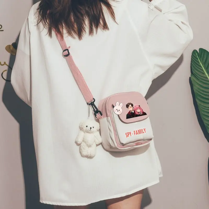 Spy X Family Cartoon Aniya Collaboration Crossbody Phone Shoulder Student Children's Canvas Bag Anime