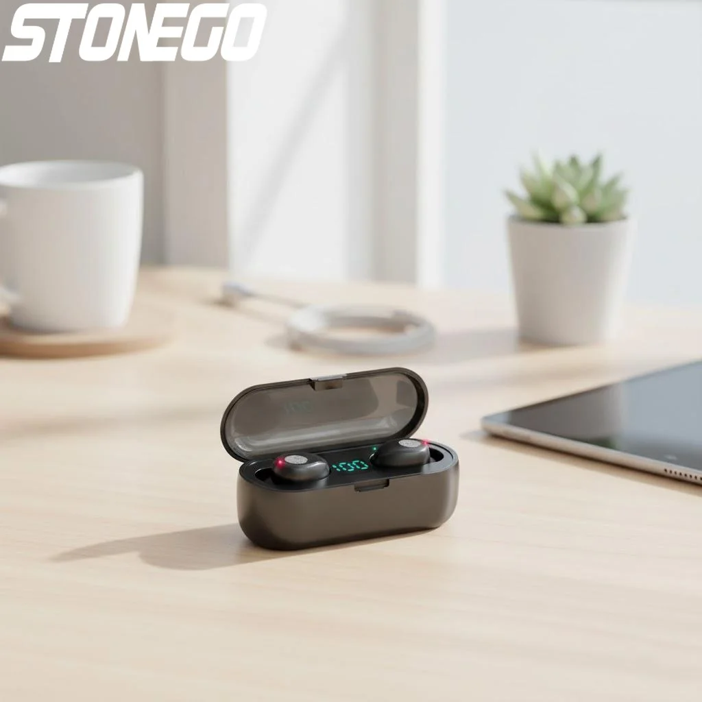 

Беспроводные Bluetooth TWS спортивные наушники с шумоподавлением, водонепроницаемые, HiFi, глубокий бас, двойные наушники с зарядным кейсом