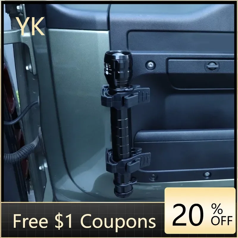 

For Land Rover Defender 90 110 130 2020-24 Carbon Steel Black Car Tailgate Flashlight Tool Mount Holder Bracket Car Accessories