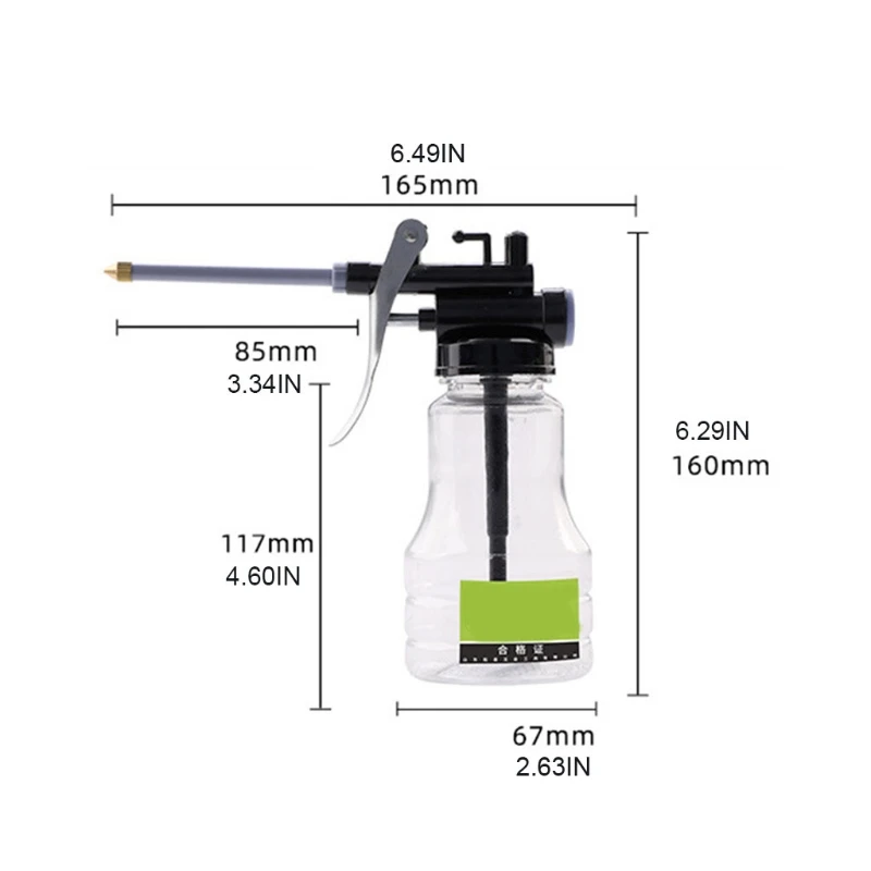 Type pistolets, capacité 250cc, bidon d'huile, Machine transparente, Pot d'huile, pompe à pouce, livraison directe