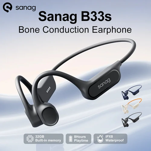 Sanag B33S auriculares Bluetooth de conducción ósea 32GB de memoria IPX8 auriculares de natación venta Flash auriculares inalámbricos MP3 auriculares