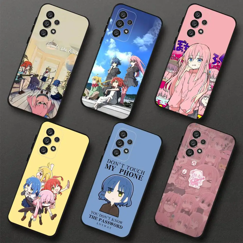 

B-Bocchi the Rock Band Phone Case For Samsung S 25,24,23,22,30,21,10,9,Ultra,Plus,Lite,FE,4,5G Black Soft Case