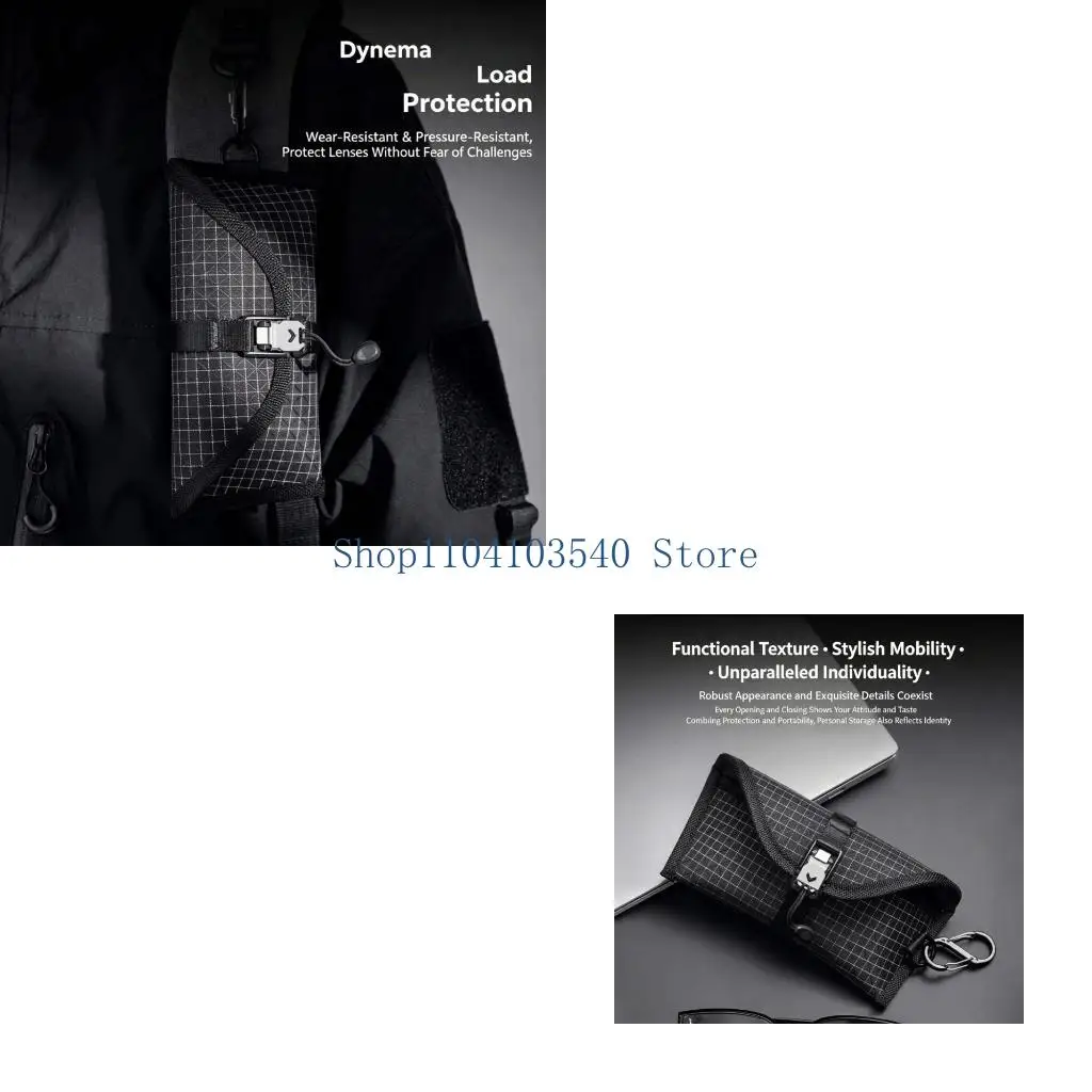 02DC Small Glasses Storage Nylon Bag for Most Eyewear, Daily Carry Eyewear Case for Travel Use and Bag Storage