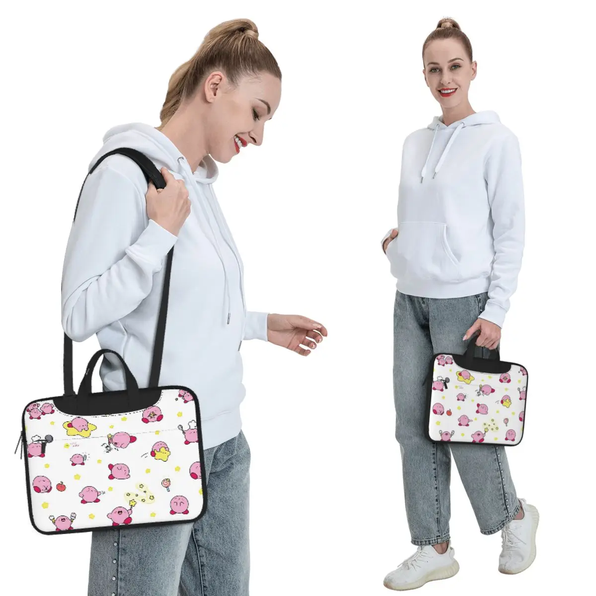 الوردي منتفخ بيو Crossbody حقيبة كمبيوتر محمول حافظة حقيبة كمبيوتر 13 14 15.6 بوصة حقيبة الكمبيوتر المحمول لماك بوك برو لينوفو #2