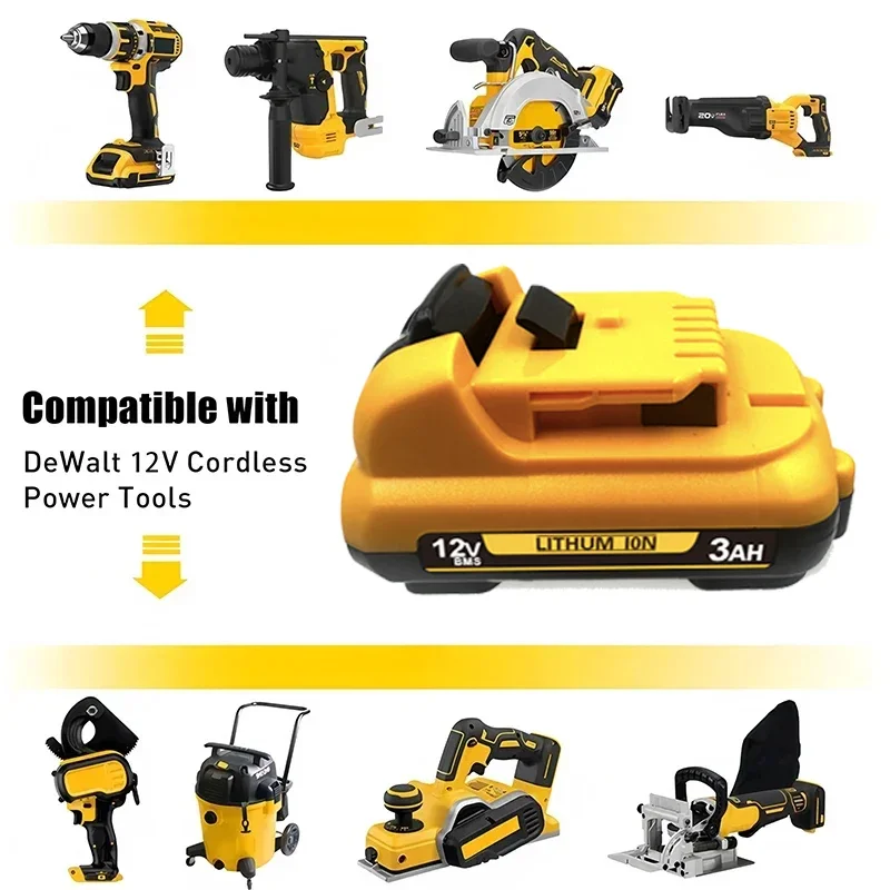 ·For Dewalt DW089LG 12V Laser Level, Compatible with DCB120 DCB124, Works with Dewalt 12V Power Tools & Laser Level