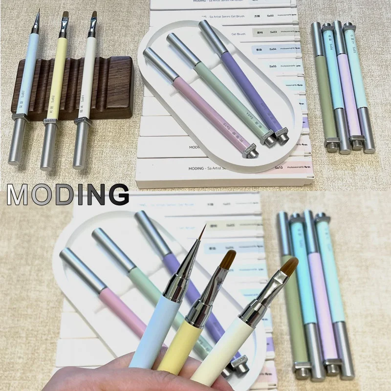 MODING Original Nail Enhancement Phototherapy Brush By Toray Bristles Painting Drawing Flower Pen Edge Hook Gel Nail Art Tools