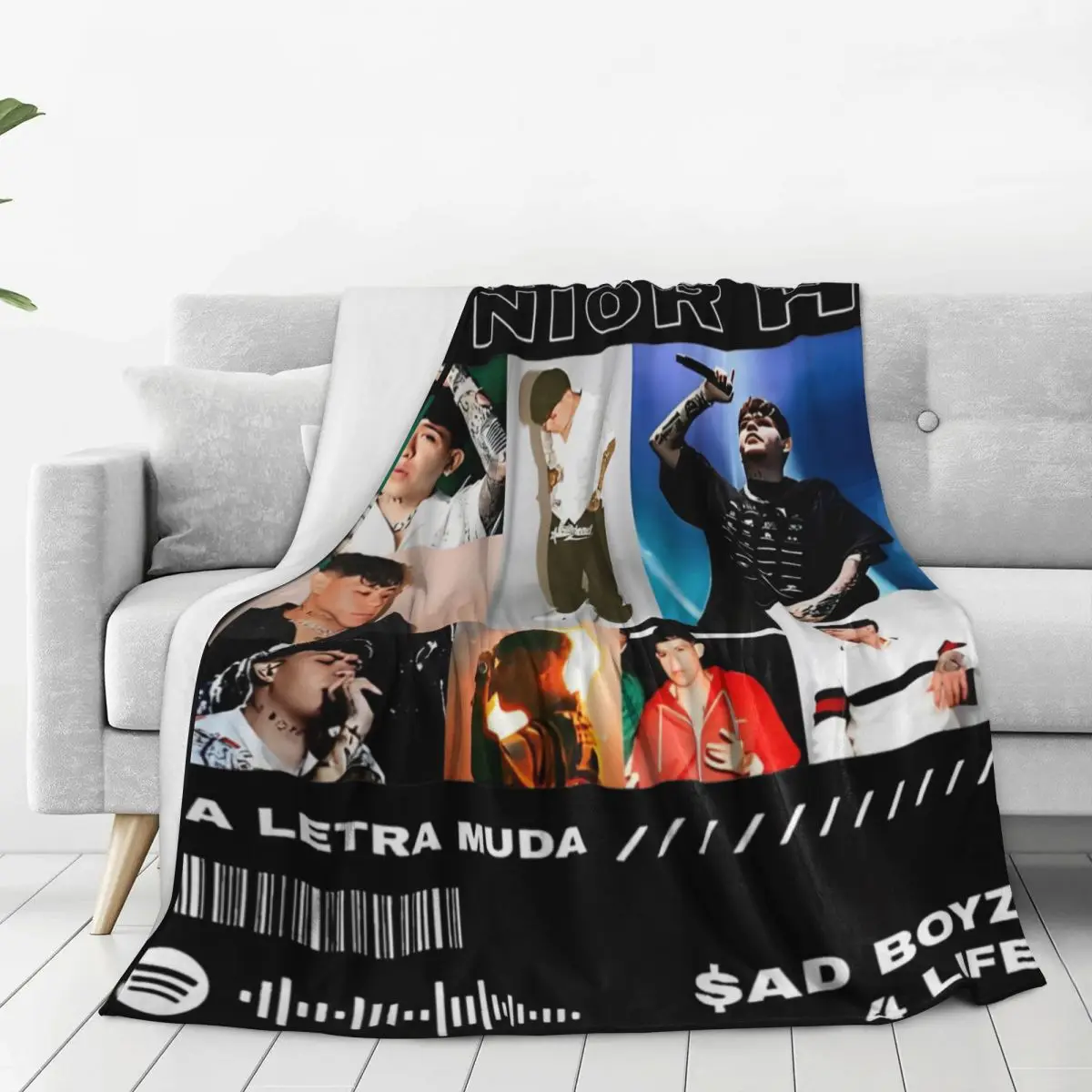 Juniors H Singer Sad Boyz Tour Throw Blanket for Couch Fuzzy Soft Plush Blanket Multi-size for All Seasons