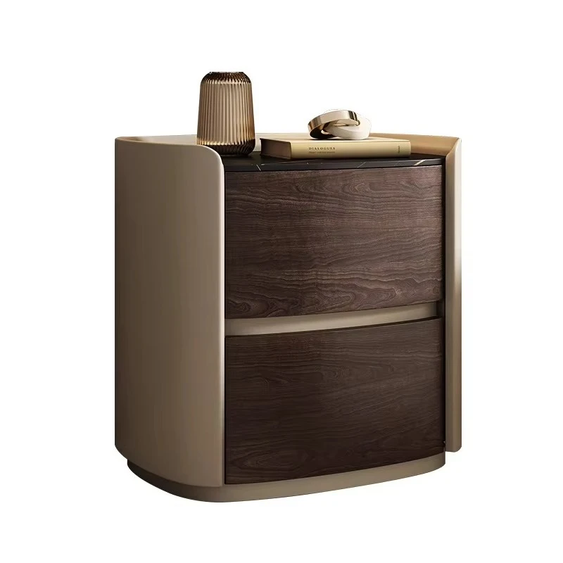 

Modern bedroom furniture set with two-drawer high-end bedside table