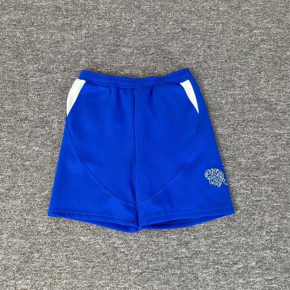 

Patchwork Mertra Breeches Men Women Casual Classic Logo Embroidery Drawstring Blue Shorts