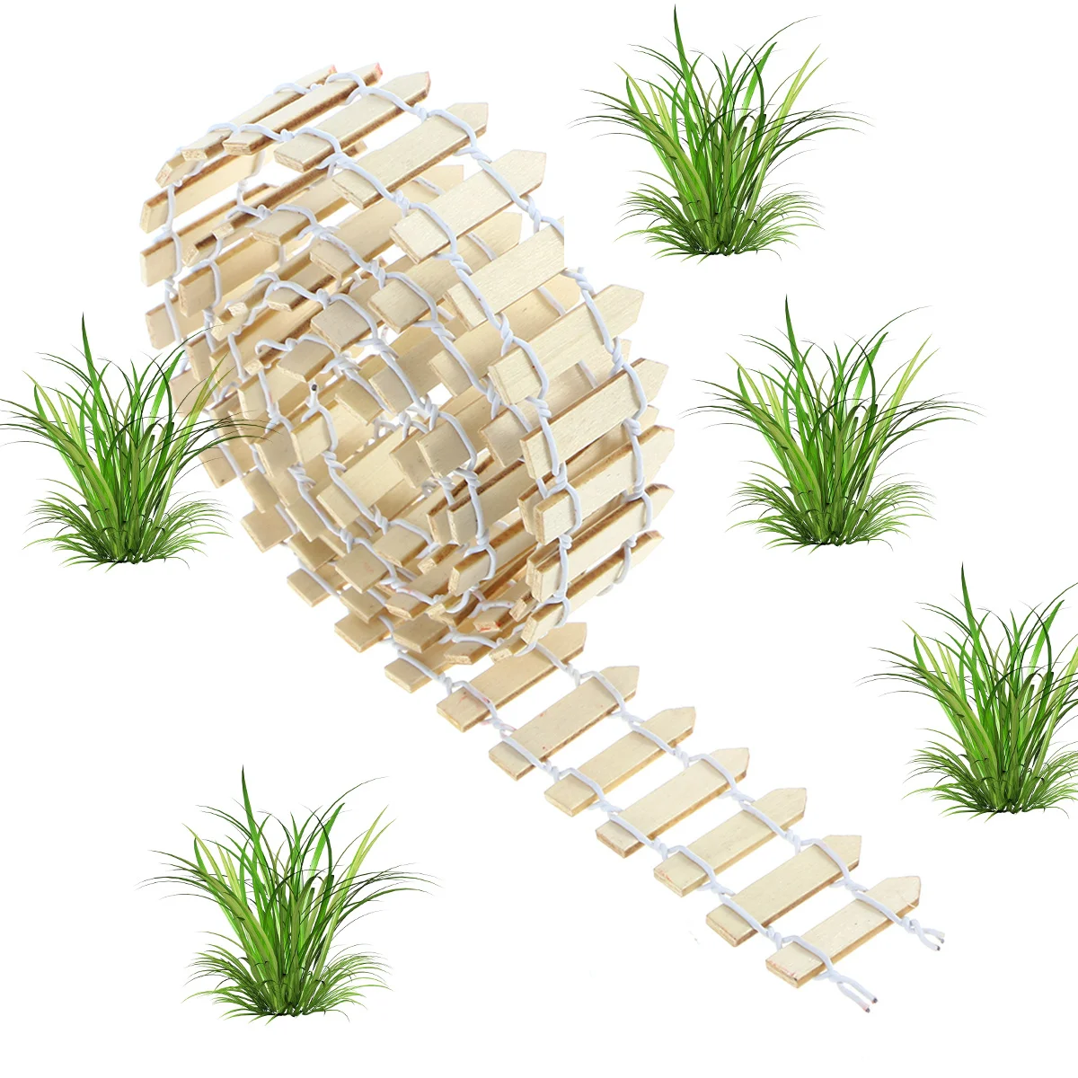 

100Cm Mini Wood Fence DIY Decorative Picket Fence for Fairy Garden Christmas Tree Micro Landscape Bonsai Terrarium Ornament