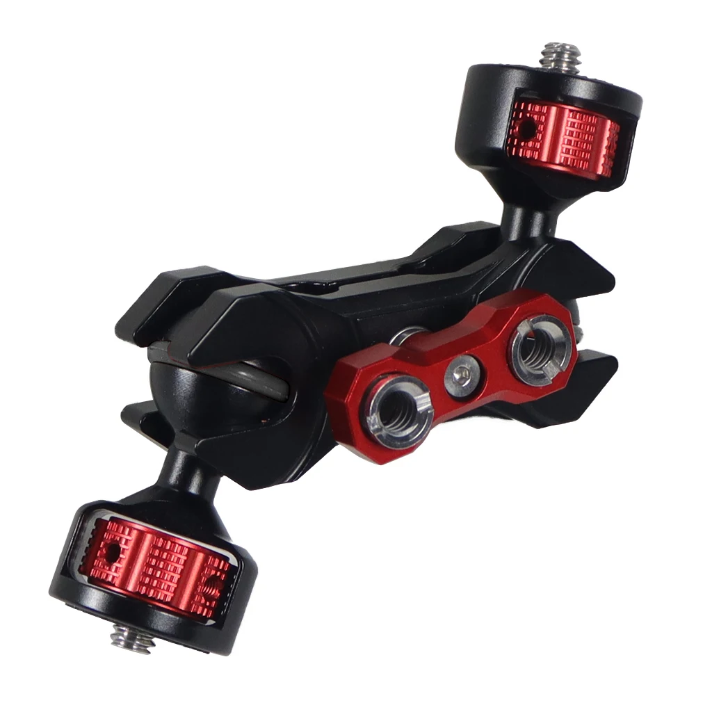 مزدوج Ballhead 1/4 "3/8" ماجيك الذراع أري تحديد دبوس 20 مللي متر الكرة محول جبل ل DSLR هيكل قفصي الشكل للكاميرا BMPCC رصد دعم قوس