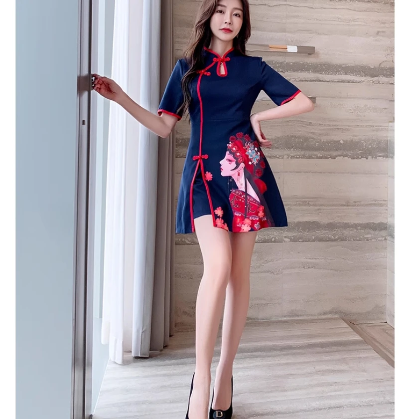 

Foot bath workwear 2025 new foot massage shop, foot massage spa technician workwear, women's health club qipao two-piece set