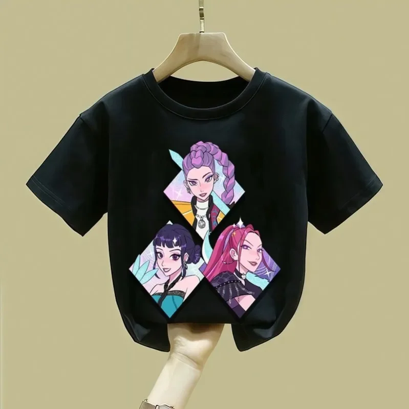 

【220G 100% хлопок】NELLY Новые футболки Kpop Demon Hunters для мальчиков и девочек Huntrix, футболки Mira Rumi Zoey