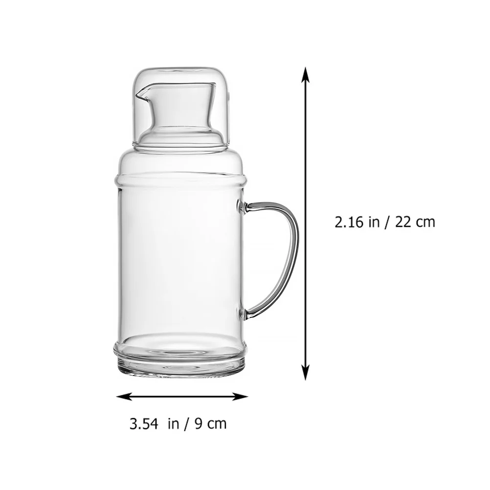 

Прозрачный стеклянный чайник, устойчивый к высоким температурам, большой горшок для сока, универсальный контейнер для чая, кофе, молока с большой ручкой
